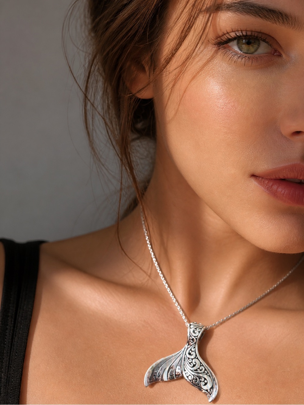 Annika Witt Sterling Silver 925 Filigree Mermaid Pendant Necklace
